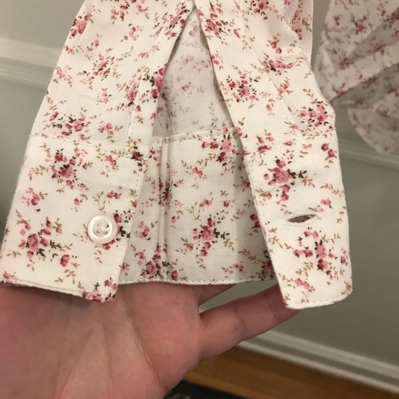 Rails Floral Button Down Shirt XS long sleeves pink white - Picture 5 of 9
